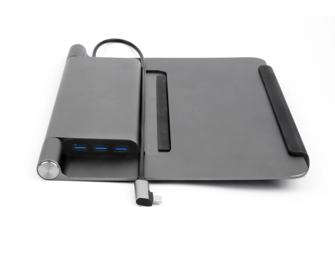 Notebookstandaard met geïntegreerde 5 in 1 dockingstation