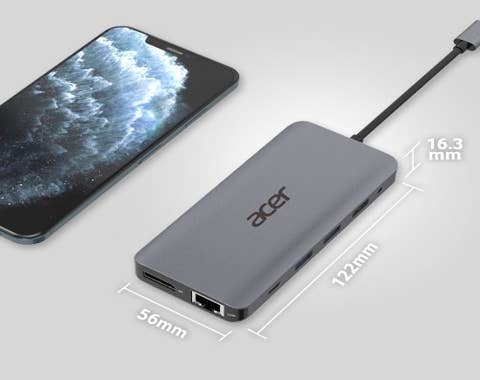 Acer 12in1 Type C dongle | Zilver