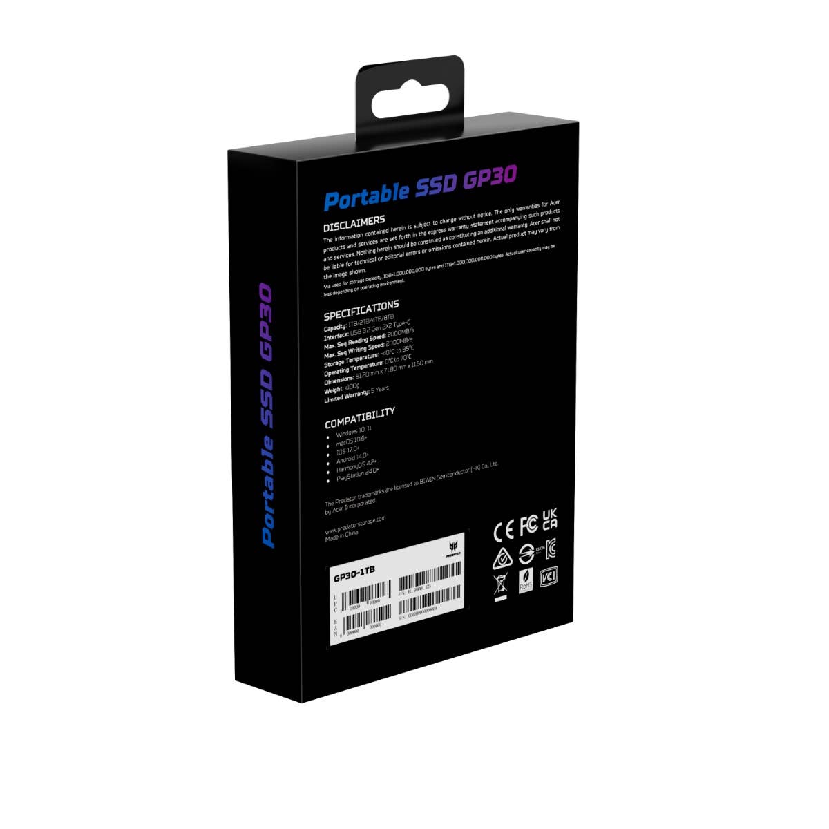 Predator GP30 Externe SSD - 1 TB