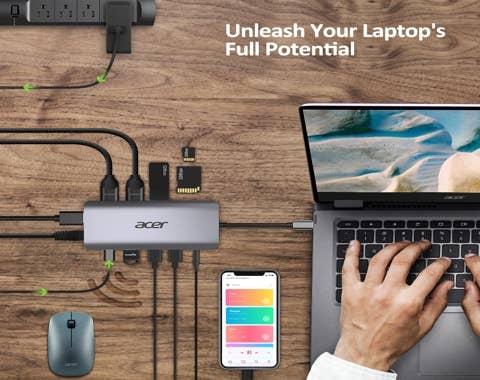 Acer 12in1 Type C dongle | Zilver