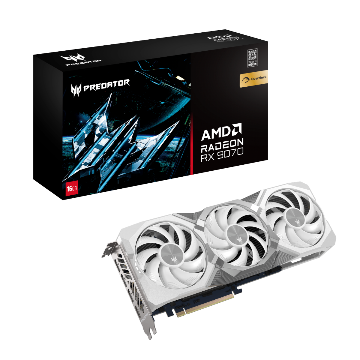Predator BiFrost Radeon™ RX 9070 OC 16GB White Edition Grafische Kaart