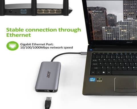 Acer 12in1 Type C dongle | Zilver