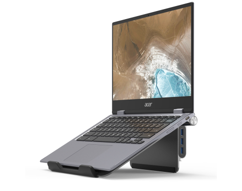 Notebookstandaard met geïntegreerde 5 in 1 dockingstation