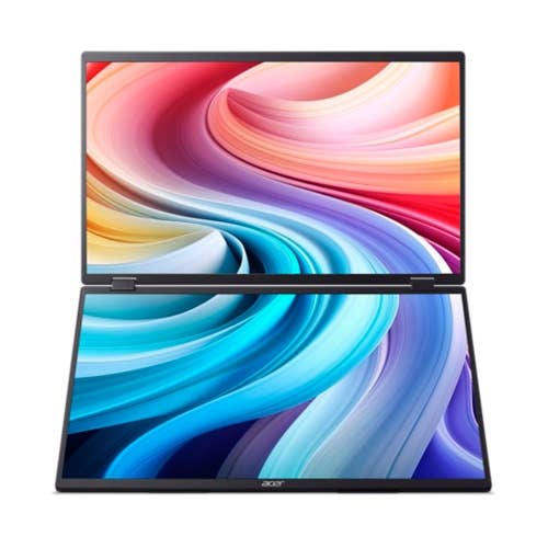 monitor portatile pieghevole Acer PD3 a doppio schermo | PD193QE | Nero