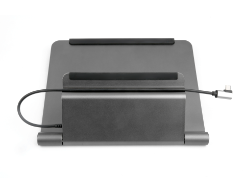 Notebookstandaard met geïntegreerde 5 in 1 dockingstation