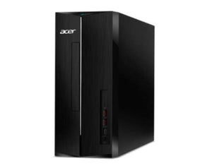 Black Acer desktop computer tower on a white background