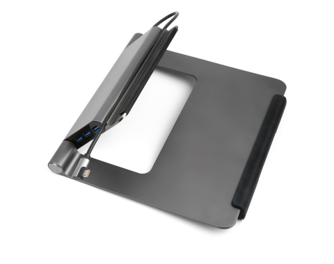 Notebookstandaard met geïntegreerde 5 in 1 dockingstation